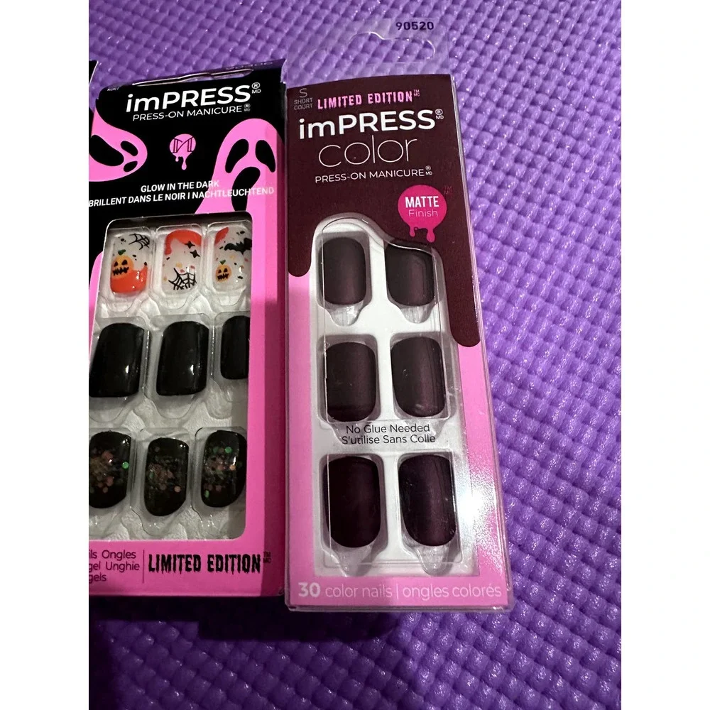 New 3 Set imPRESS Glow In The Dark Halloween Limited Edition Press On Nails